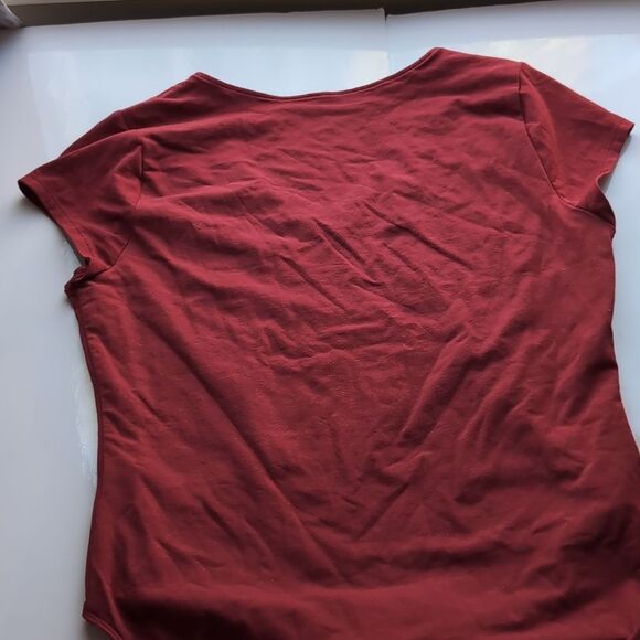 Old Navy Women's Deep Red V-Neck Bodysuit L - Picture 3 of 5